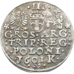 Poland, Sigismund III (1587–1632), 3-groschen Crown coin, 1601 K, Kraków—head to the left, "R," 2.287 g