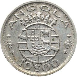 Angola, 10 Escudos, 1952, KM 73, Ag 720, 5 g