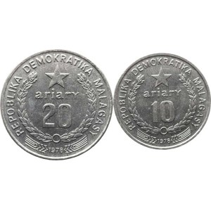 Madagascar, 10, 20 Ariary 1978 - both F.A.O. CuNi KM 13, 14