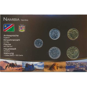 Namibia, Collector's Set (5, 10, 50 Cents, 1, 5 Dollars) 1993–2008 5