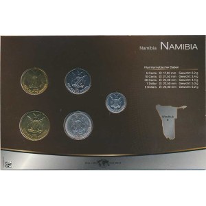Namibia, Collector's Set (5, 10, 50 Cents, 1, 5 Dollars) 1993–2008 5