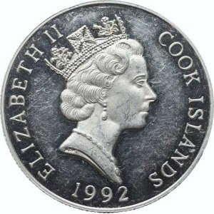 Cookinseln, 5 Dollar 1992 – Johann Sebastian Bach KM 150 Ag 500 10