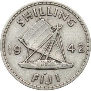 Fiji, 1 Shilling 1942 S KM 12a R Ag 900 5,66 g