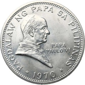 Philippines, 1 Piso 1970 - Visit of Pope John Paul VI. KM 202 Ni