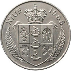 Niue, 5 Dollars 1988 - J.F. Kennedy KM 17 CuNi