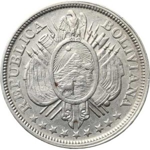 Bolívia, 1/2 boliviano / 50 centavos, 1893, PTS, CB, KM 161, „R“
