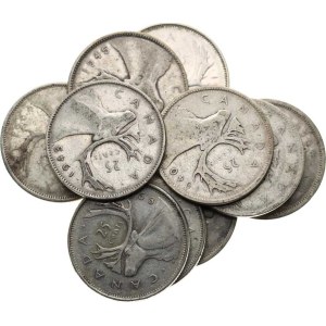 Kanada, 25 centov 1940, 1942, 1943, 1945, 1955, 1956, 1964, 1965, 1968 (2x)