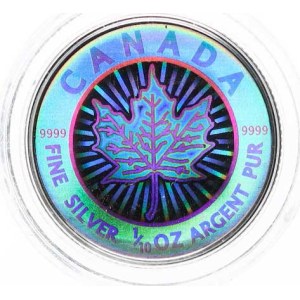 Kanada, 2 doláre 2003 – javorový list Ag 9999 (1/10 oz) hologram