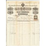 Bonds, lottery tickets, miscellaneous, Austria – Vienna, Invoice from "Springer Max Freiherr v . , k . k."