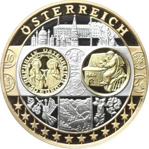 Coins minted by Národní Pokladnice, EUROPA, Map of a United Europe / Austria