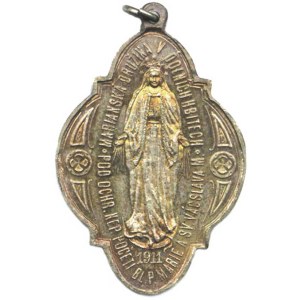 Religious Medals, Dolní Hřiby – Marian Society 1911, A: The Crowned Virgin Mary /