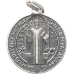 Religious Medals, Benedictines, Monte Cassino 1880, Obverse: St. Benedict Standing, inscription /