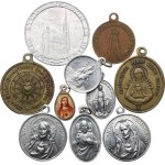 Religious Medals, Assortment of 11 Various Religious Medals - Aluminum, Copper, Bronze