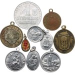 Religious Medals, Assortment of 11 Various Religious Medals - Aluminum, Copper, Bronze