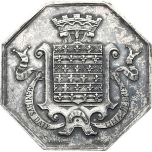 France, Beaugency - Savings Bank, Front: A standing woman is scattering money at her feet