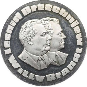 Německo - BRD, Leonid Brežněv a Willy Brandt, dvojportrét zprava, opis / Návštěv