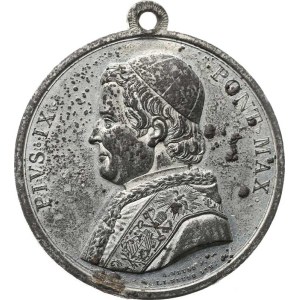 Vatican - Papal States, Pius IX - Pontifical Medal, Obverse: Bust facing left, inscription / Angel on