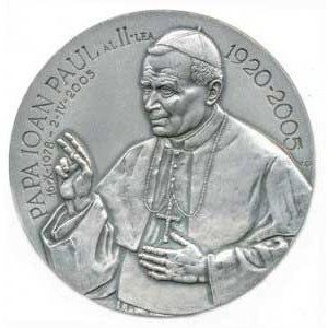 Vatican - Vatican City, Pope John Paul II, 1920–2005, a half-length figure of the pope giving a blessing, serene