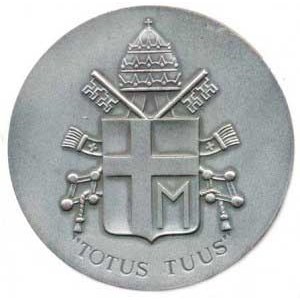 Vatican - Vatican City, Pope John Paul II, 1920–2005, a half-length figure of the pope giving a blessing, serene