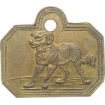 Dog tags, Brün (Brno) – 1885, No. 1071 / standing dog, facing left