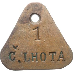 Dog tags, Červená Lhota - No. 1, copper triangle, 3434 mm, original hole
