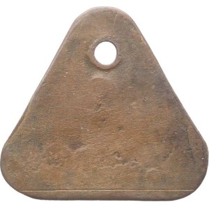 Dog tags, Červená Lhota - No. 1, copper triangle, 3434 mm, original hole