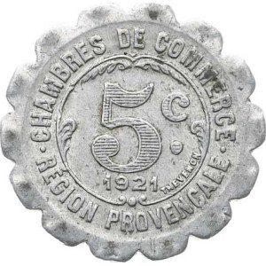 Francie - nouzovky, Marseille - 5 Centimes 1921, Chambre de Commerce, Région Provenca