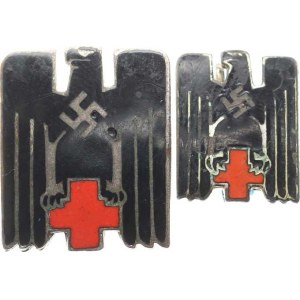 Německo - 3.říše (1933-1945), Odznak Deutsche Rotes Kreuz bez textu černý smalt s červ.