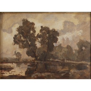 Bronisław Jamontt (1886, Dokudów – 1957, Toruń), Landscape with a Pond, 1946