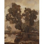 Bronisław Jamontt (1886, Dokudów – 1957, Toruń), Landscape with a Pond, 1946