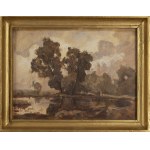Bronisław Jamontt (1886, Dokudów – 1957, Toruń), Landscape with a Pond, 1946