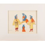 Zofia Stryjeńska (1891, Cracovie - 1976, Genève), Paysanne de la région de Vilnius, planche XL du recueil « Polish Peasants' Costumes », 1939