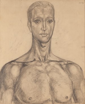 Jan Kaczmarkiewicz (1904 Rawicz - 1989 ), Męskie popiersie, 1970