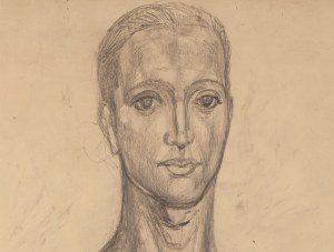 Jan Kaczmarkiewicz (1904 Rawicz - 1989 ), Męskie popiersie, 1970