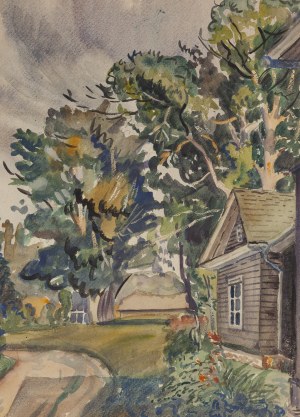 Stanisław Rolicz (1913 Mandżuria - 1997 Sopot), Pejzaż wiejski, 1942