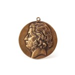 A plaque bearing the image of Adam Mickiewicz