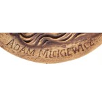 A plaque bearing the image of Adam Mickiewicz