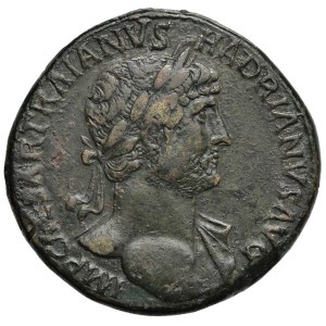 Roman Empire Coins - Hadrian (117–138) Sestertius - Laureate Bust to the right....