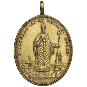 Papal Medals - Pius VII (1800–1823) 1822 Oval Medal of St. Rinald...