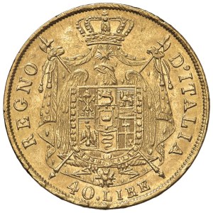 Napoleonské mince razené v Taliansku – Napoleon (1805–1814) Miláno – 40 lír 1812 Puntal...