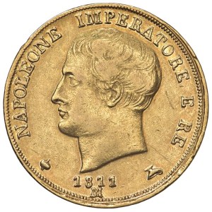 Napoleonské mince razené v Taliansku – Napoleon (1805–1814) Miláno – 20 lír 1811 Puntal...