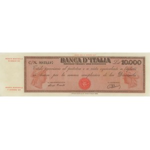 Italian Banknotes - Bank of Italy 10,000 Lire, Provisional Denomination Medu...