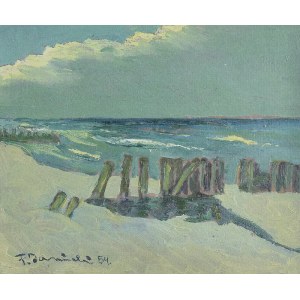 F. JANICKI, XX w., Plaża w Sopocie, 1954