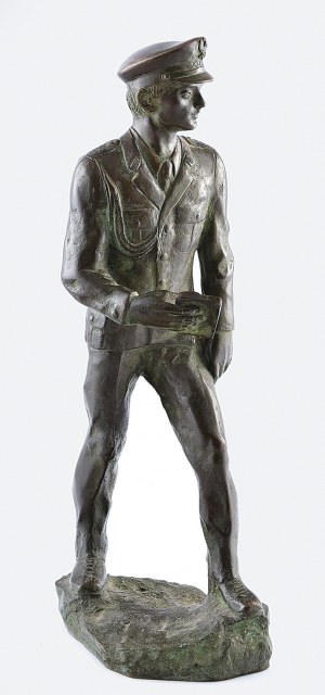 Jan WITKE (1913-1992) - odlewnik, C. NOWICKI - rzeźbiarz, Figura porucznika Milicji Obywatelskiej