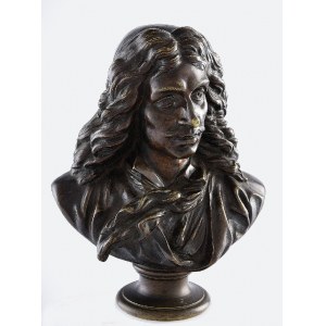 JEAN-ANTOINE HOUDON (1741-1828) według, Popiersie Moliera (Jean-Baptiste Poquelin, 1622-1673)