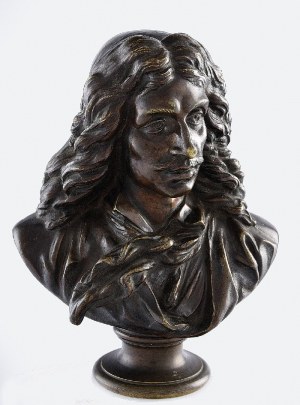 JEAN-ANTOINE HOUDON (1741-1828) według, Popiersie Moliera (Jean-Baptiste Poquelin, 1622-1673)