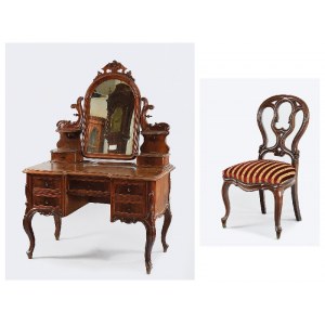 Toaletka i krzesło w stylu Ludwika Filipa