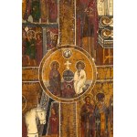 Russian Icon with the New Testament Trinity, the Mother of God Joy of All Who Sorrow, Saint George, and Saints - late 18th - early 19th century (c. 1790-1820)