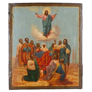 Russian icon depicting the Ascension of Christ - late 19th century (circa 1880-1900)