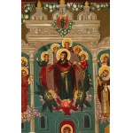 Russian icon depicting the Protection of the Mother of God - late 19th century (circa 1880-1900)